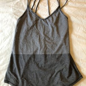 lululemon athletica Tops - Lululemon Strappy Criss Cross Stripe Tank - Grey lululemon athletica Tops - Lululemon Strappy Criss Cross Stripe Tank - Grey